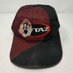 Vintage Taz Looney Tunes Hat Cap Snap Back Black Red Character Mens 90s